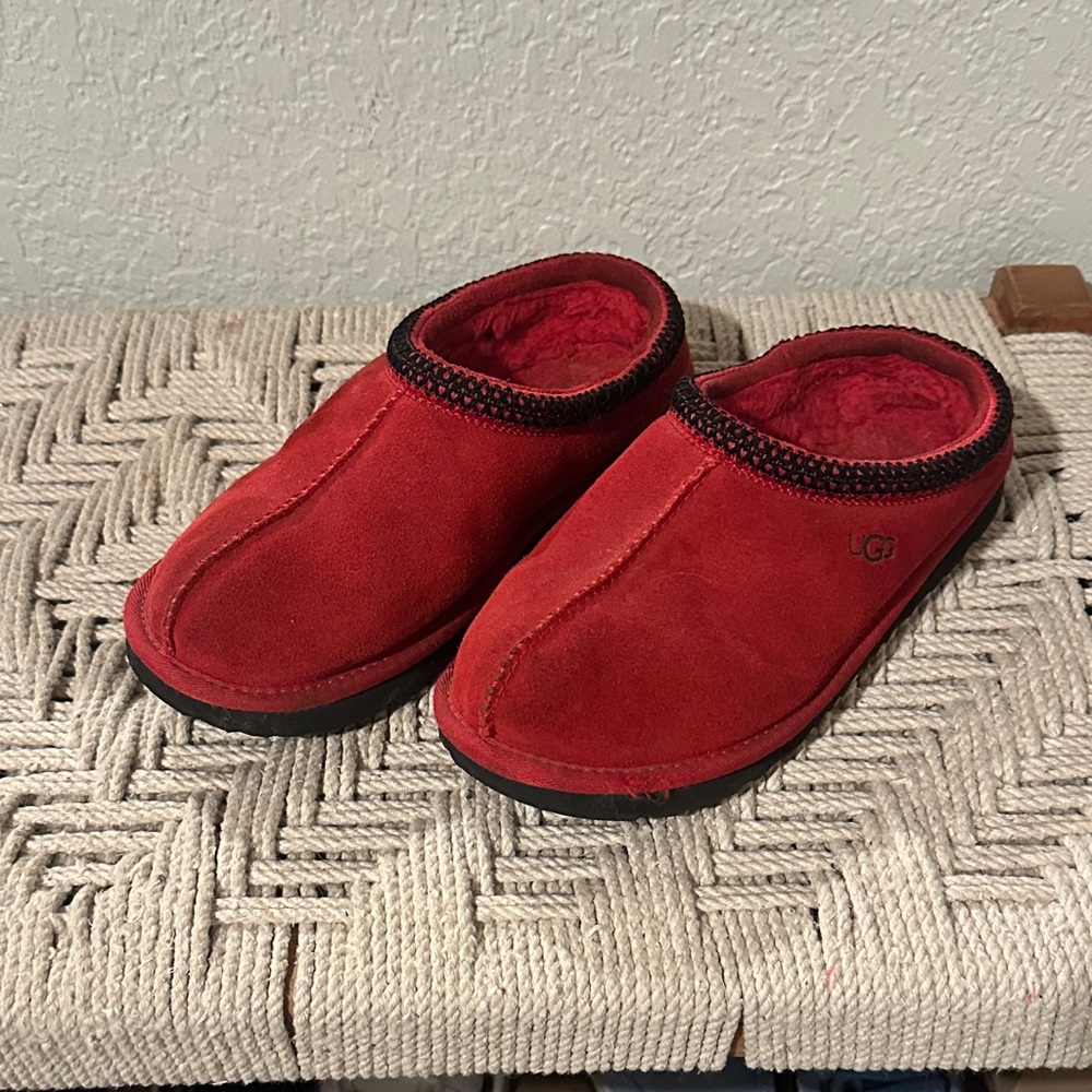 UGG Red Suede Slip-On Shoes